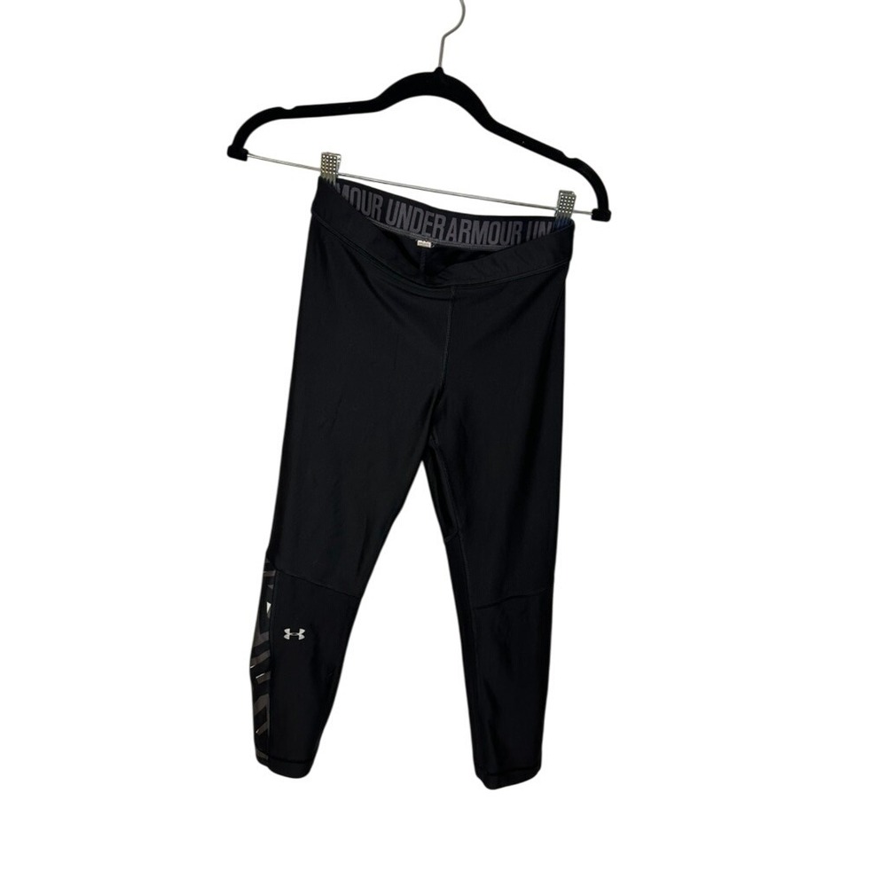 Under‎ Armour Women's Black Athletic Leggings Workout Running Capri Pants NWOT